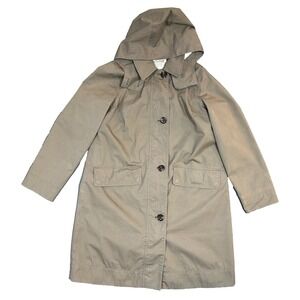 Barbour Jacket Mens Beige Lightweight Plaid Lined Hooded US Size 10 UK Size 14